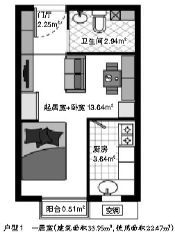 住建部征公租房户型意见 最小户型不足34平方米